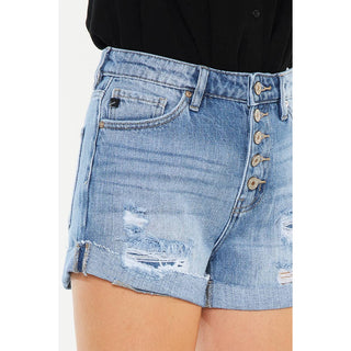 High Rise Button Fly Shorts