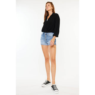 High Rise Button Fly Shorts