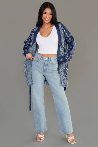 Blue Fringe Cardigan