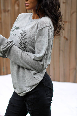 Peace On Earth | Cement | Thermal Long-Sleeve: Medium