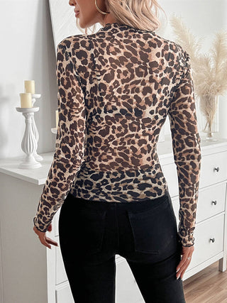 Leopard Mesh Top