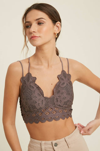 Double Strap Scalloped Lace Bralette