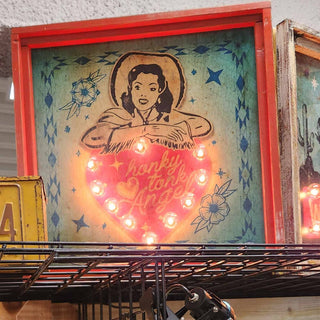 Honky Tonk Angel - 24" Square Lighted Artwork