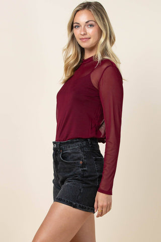 Mesh Top - Wine