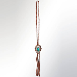 Turquoise & Leather Bolo