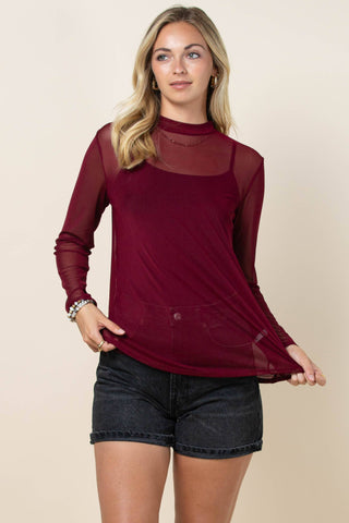 Mesh Top - Wine