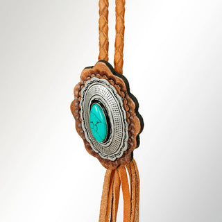 Turquoise & Leather Bolo