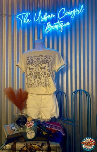 Coverlet Scarf Blue Tee