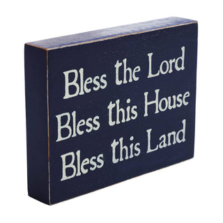 Bless The Lord Blue Wooden Sign