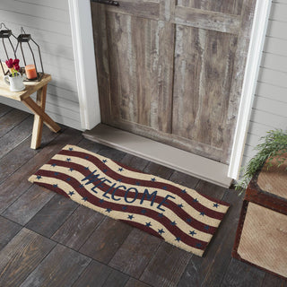RWB Flag Stripes Coir Welcome Rug