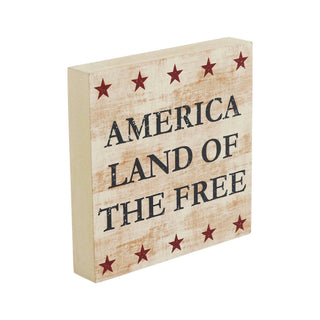 America Land Of The Free Block Sign