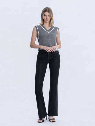 HIGH RISE FULL LENGTH COATED BOOTCUT JEANS F6314BK