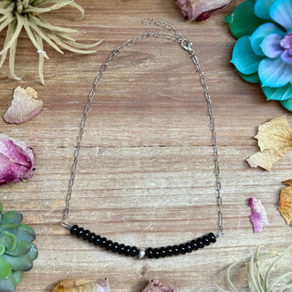 Black Onyx Paperclip Necklace