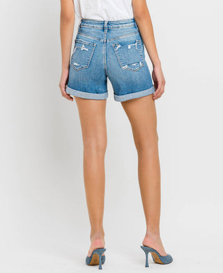 High Rise Cuff Shorts