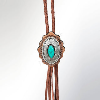 Turquoise & Leather Bolo