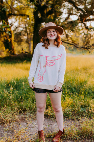 Cow Head Embroidery Long Sleeve