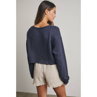 REVERSIBLE RELAXED CROP KNIT TOP