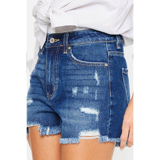 High Rise Frayed Shorts