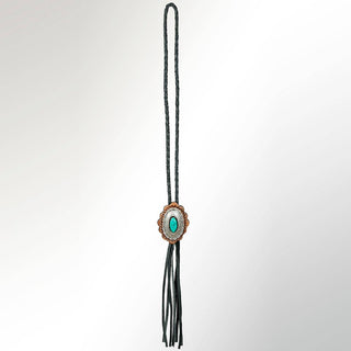 Turquoise & Leather Bolo