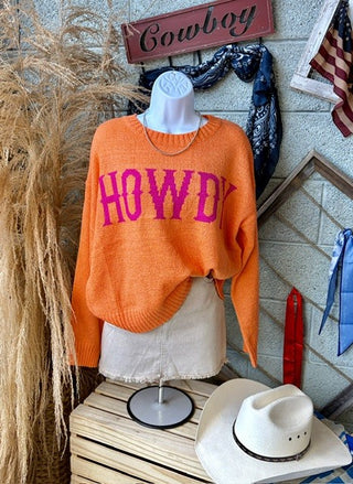 Orange Howdy Lightweight Sweater