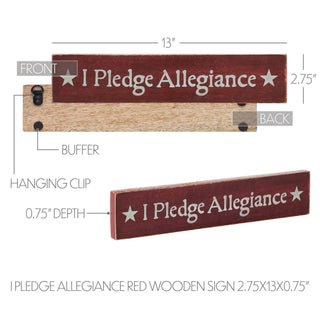 I Pledge Allegiance Red Wooden Sign