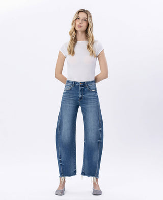 HIGH RISE BARREL JEANS