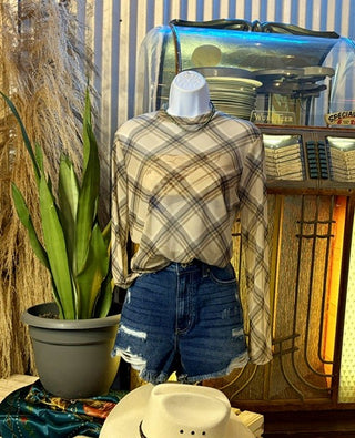 Mesh Top - Plaid