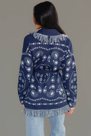 Blue Fringe Cardigan