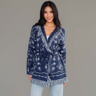 Blue Fringe Cardigan