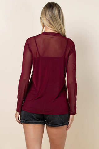 Mesh Top - Wine