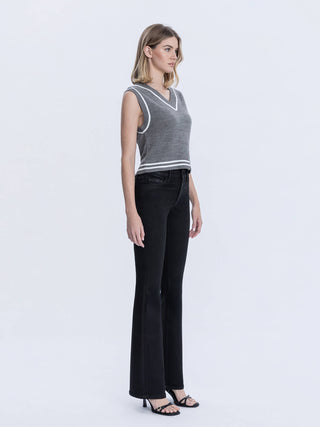 HIGH RISE FULL LENGTH COATED BOOTCUT JEANS F6314BK