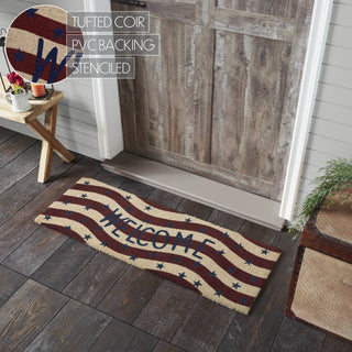 RWB Flag Stripes Coir Welcome Rug