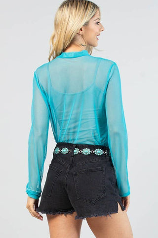 Mesh Top - Turquoise