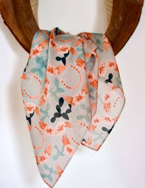 Cactus, Horseshoes and Hearts Cowgirl Wild Rag