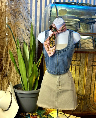 Zipper Denim Vest