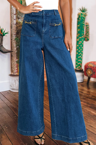 Horsebit Denim Pants