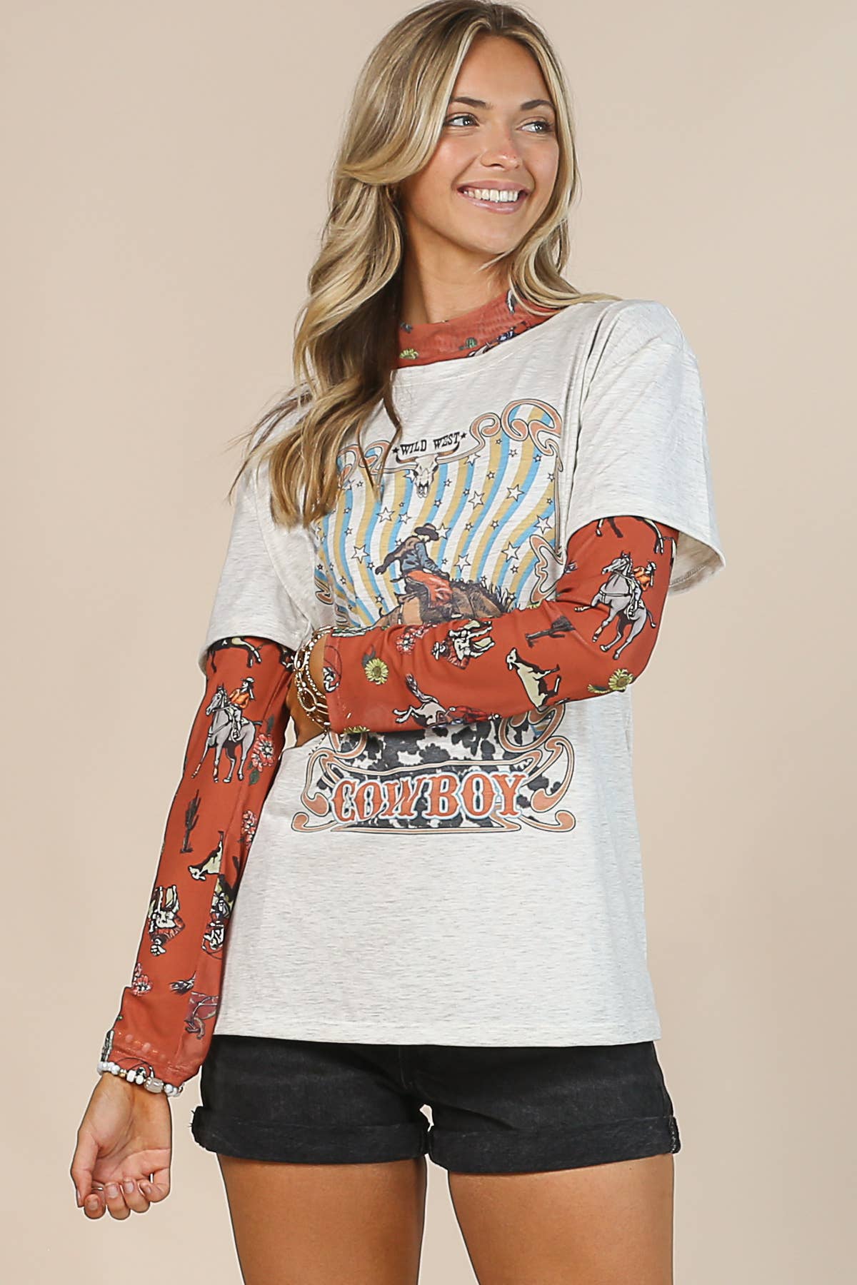 Western Cowboy Mesh Top