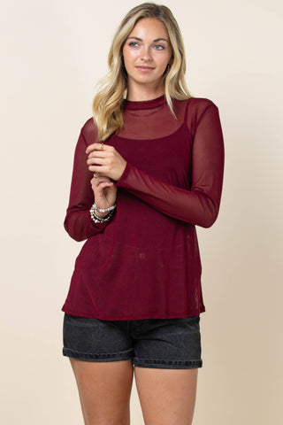 Mesh Top - Wine