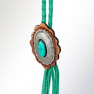 Turquoise & Leather Bolo
