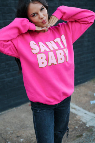 Santa Baby | Pink | Sweatshirt: Small