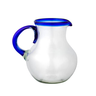 Cobalt Rim Pitcher Glass