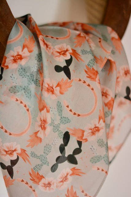 Cactus, Horseshoes and Hearts Cowgirl Wild Rag