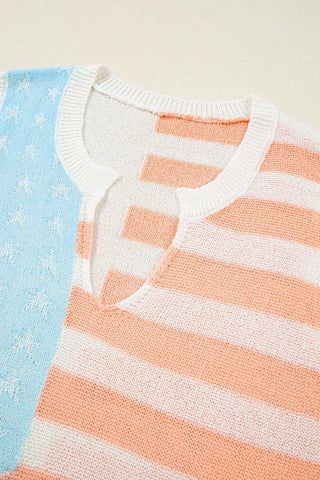 USA Flag Loose Sweater Vest