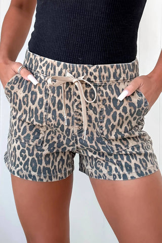 Leopard Denim Shorts