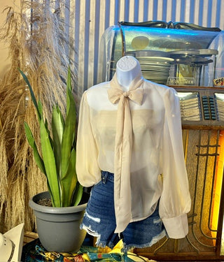 Tie Top Chiffon Blouse