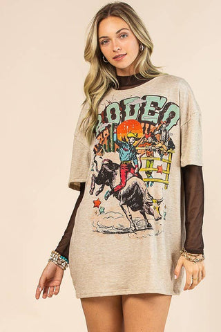 Black Mock Neck Mesh Top