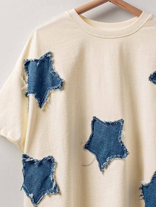 Distressed Denim Star Tee