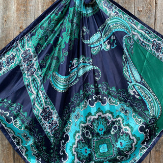 Blue and Green Waves Wild Rag