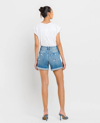 High Rise Cuff Shorts
