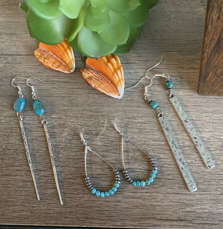 Real Turquoise Dangle Earrings